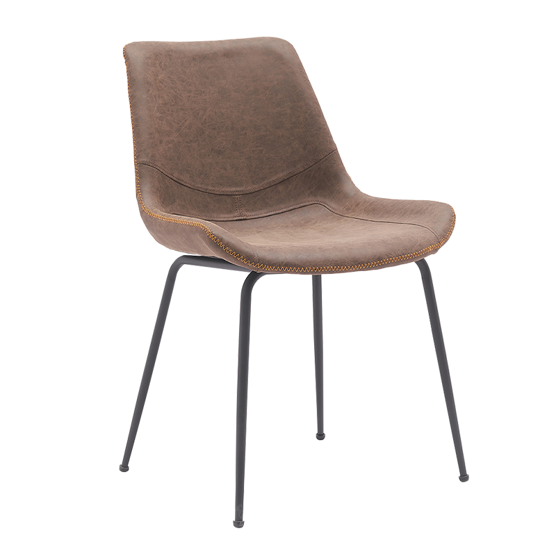 Hnedé kovové jedálenské stoličky so strednou časťou chrbta a so zvýraznením (Y-C12)