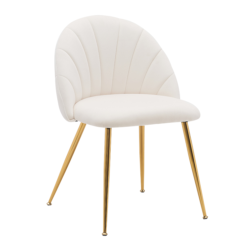 Biele zamatové drevené jedálenské stoličky s nízkym operadlom (Y-C28)