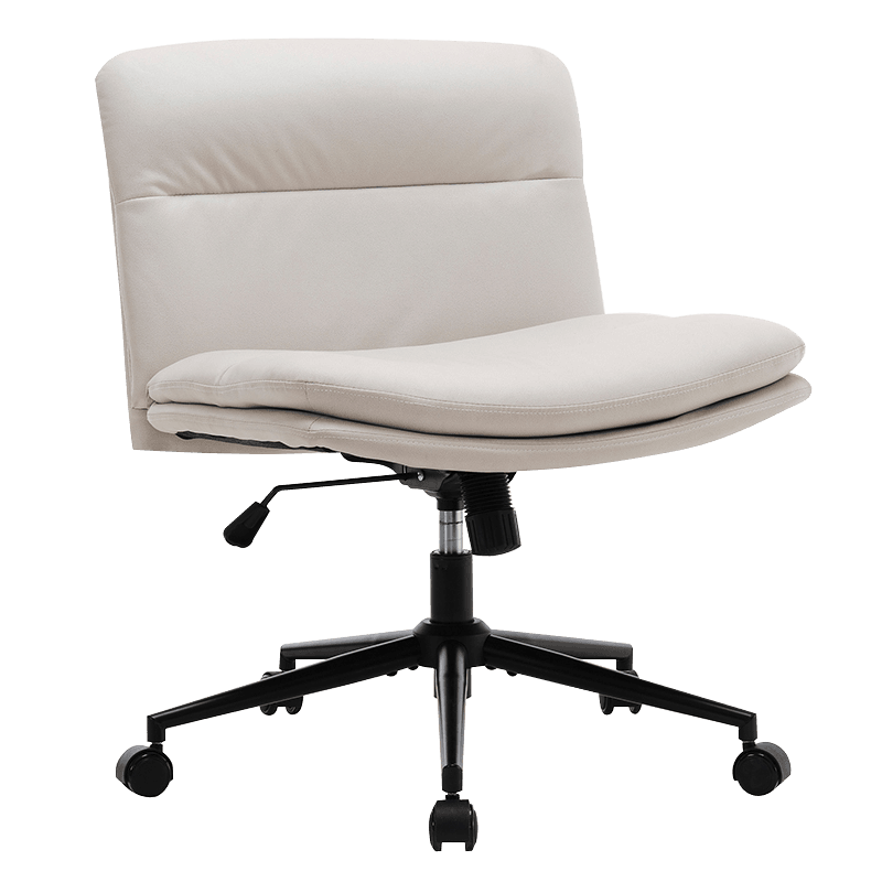 Biela široká domáca kancelárska stolička so skríženými nohami (Y-C56)