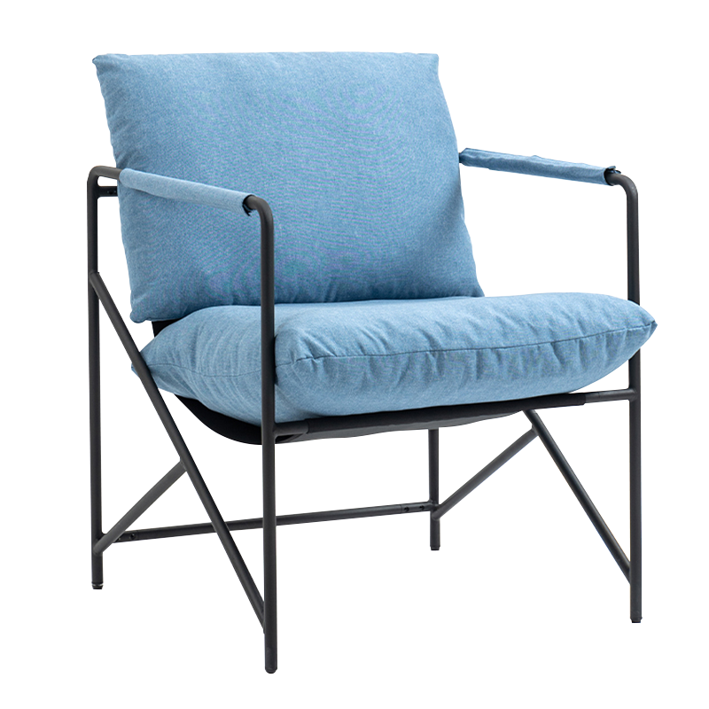 Čalúnené kreslo na voľný čas s béžovým kovovým rámom (Y-C37)