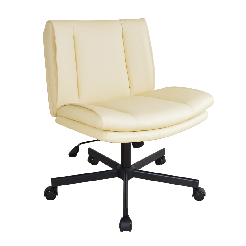 Široké čalúnené kreslo pre domácu kanceláriu na voľný čas z PU v strede chrbta (X-5146)