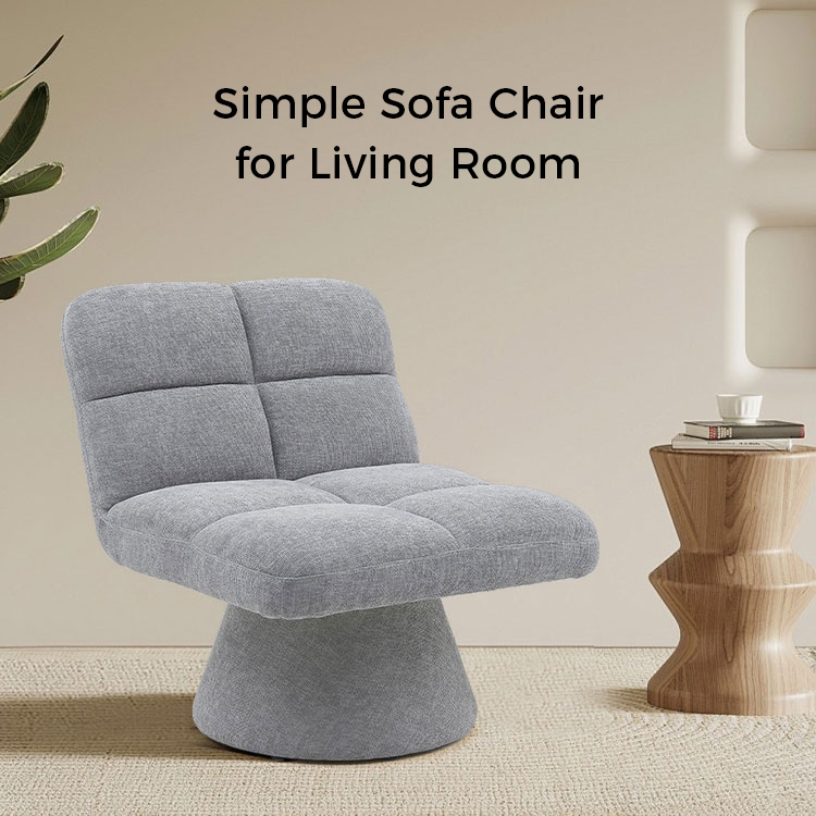 Home Contemporary Nordic Jedinečná tkanina bez ramien Mäkké vankúšové otočné pohovky do obývacej izby s otočnou základňou (GY-643)