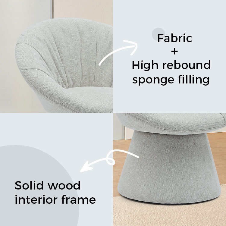 Jednoduchá štýlová talianska otočná jedálenská stolička Stolička na voľný čas s okrúhlou základňou pre obývaciu izbu (GY-644)