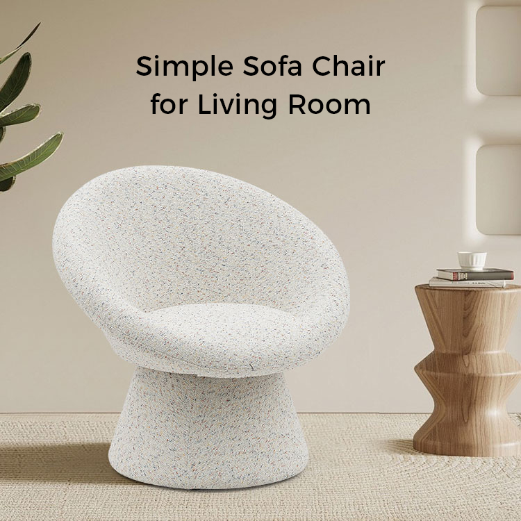 Severská biela látka Lenivý okrúhly tvar Obývacia stolička Jednomiestna pohovka Pohovka Accent Lounge Kreslá s opierkou (GY-645)