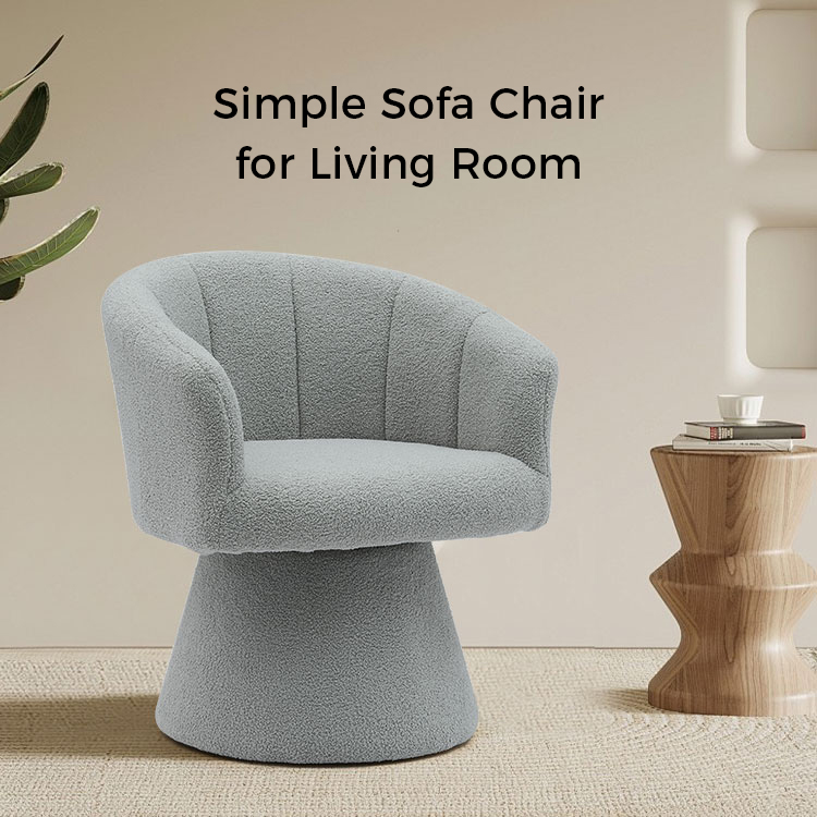 Sivá vnútorný štýl na voľný čas Pohodlný hrubší vankúšik na sedenie otočný hotelový akcent Chaise kreslo kreslo do obývačky (GY-646)