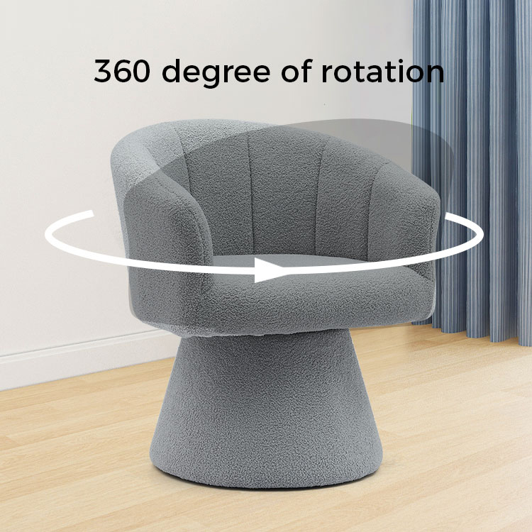 Sivá vnútorný štýl na voľný čas Pohodlný hrubší vankúšik na sedenie otočný hotelový akcent Chaise kreslo kreslo do obývačky (GY-646)