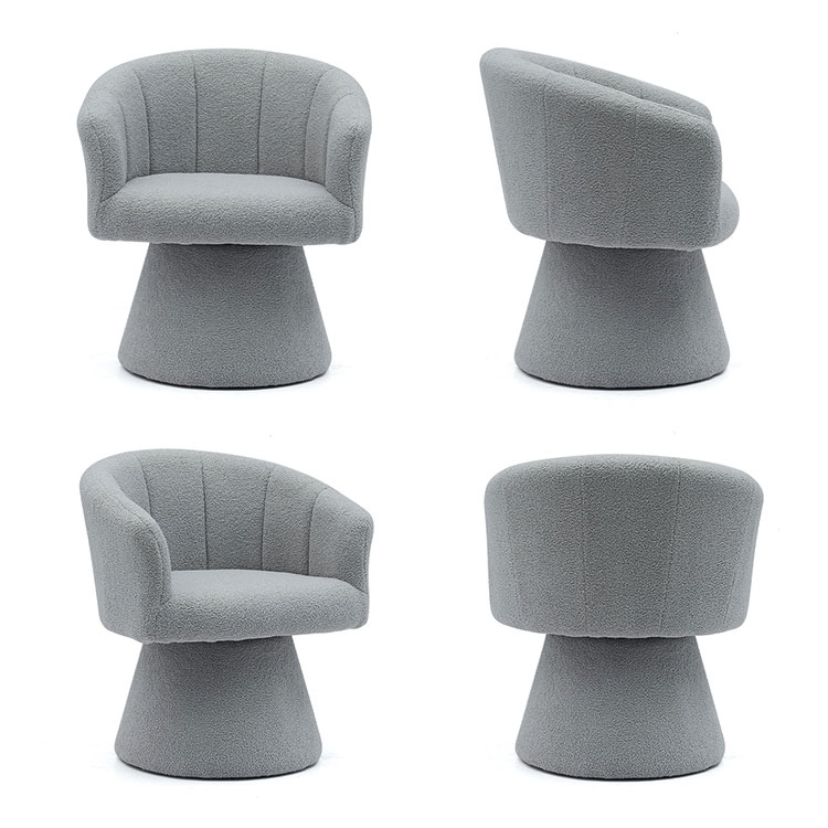 Sivá vnútorný štýl na voľný čas Pohodlný hrubší vankúšik na sedenie otočný hotelový akcent Chaise kreslo kreslo do obývačky (GY-646)