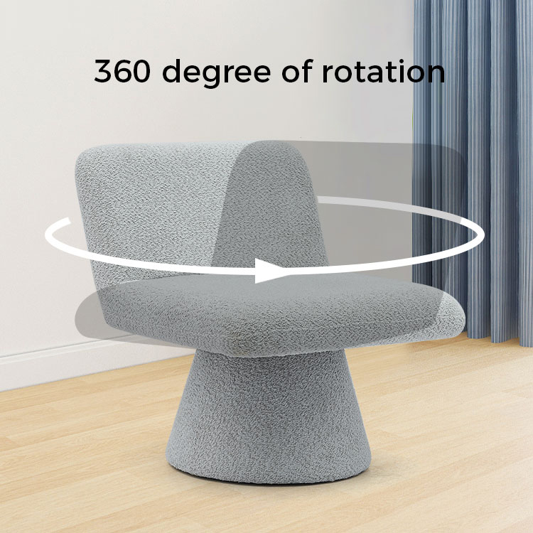 Moderná sivá čalúnená otočná salóniková stolička Látkové kreslo Obývacia izba Jednolôžková rozkladacia stolička (GY-642)