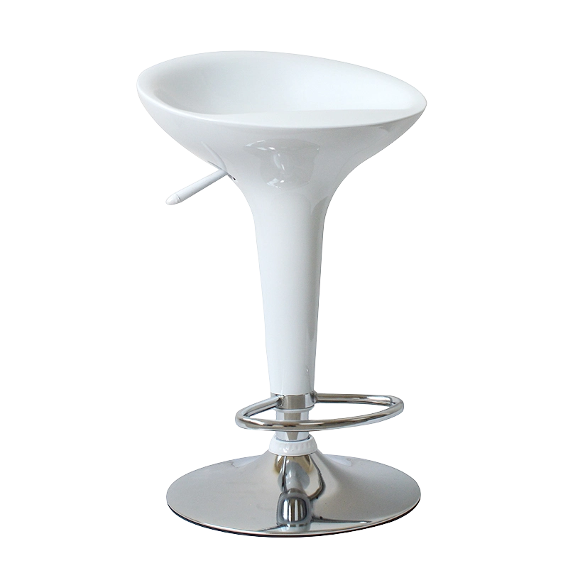 Biela ABS plastová otočná barová stolička (GY-901)